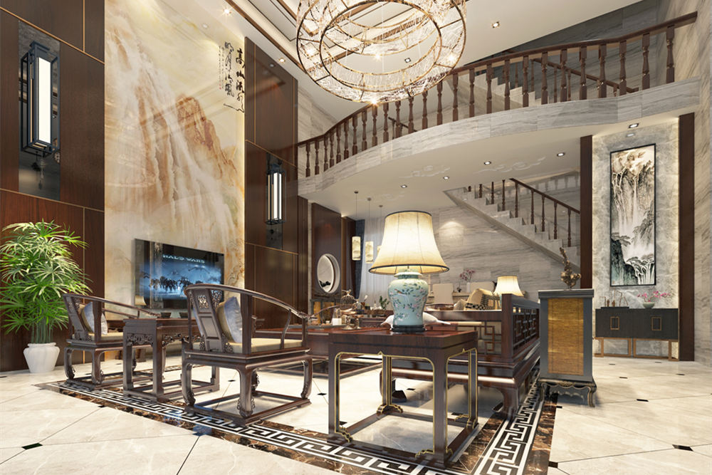 韶關(guān)市保利紫山新中式風(fēng)格別墅裝修案例