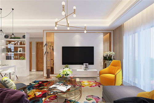 梧州市百匯幸福城輕奢風(fēng)格三居室裝修案例