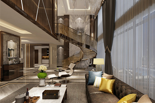 梧州市白云堡花園輕奢風格復(fù)式裝修案例