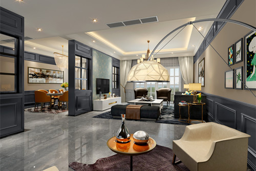 梧州市半島閣輕奢風格四居室裝修案例