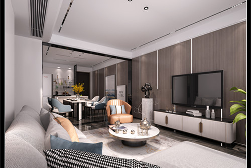 玉林市盛業(yè)家園輕奢風格三居室裝修案例