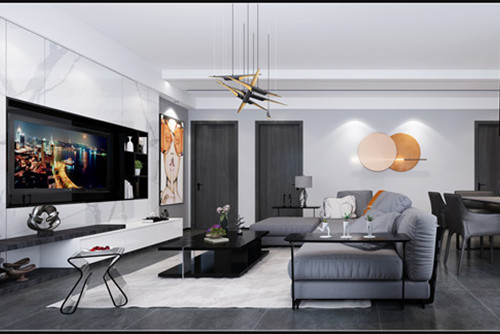 德陽市濱河公寓現(xiàn)代簡約風(fēng)格三居室裝修案例