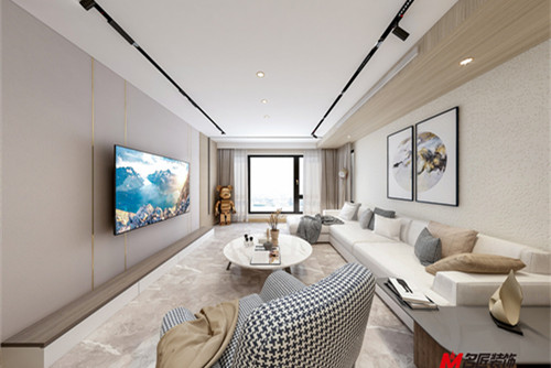 德陽市富樂花苑新中式風(fēng)格三居室裝修案例