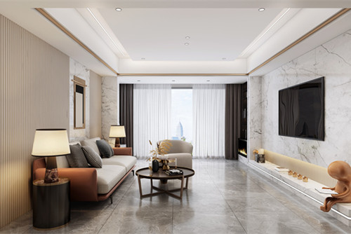 德陽市7號安置點新中式風格三居室裝修案例