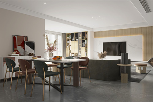 德陽市豪庭輕奢風(fēng)格三居室裝修案例