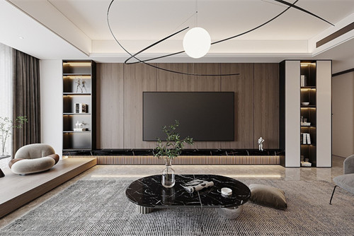 德陽市金山國際輕奢風(fēng)格三居室裝修案例