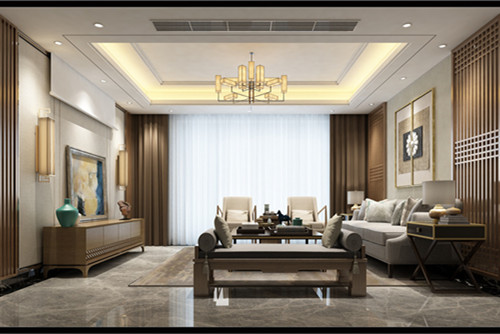 陽江市恒大名都新中式風格別墅裝修案例