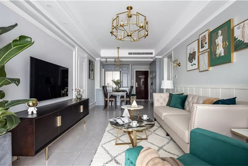 紹興市華夏&middot;陶然名苑別墅美式風(fēng)格三居室裝修案例