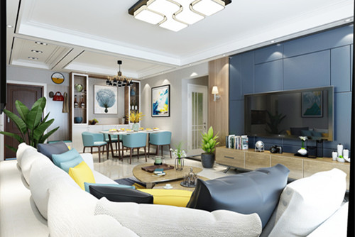 泰州市靖江恒大御景半島別墅輕奢風(fēng)格三居室裝修案例