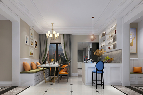 百色市含山村泥浪屯住宅樓歐式風(fēng)格三居室裝修案例