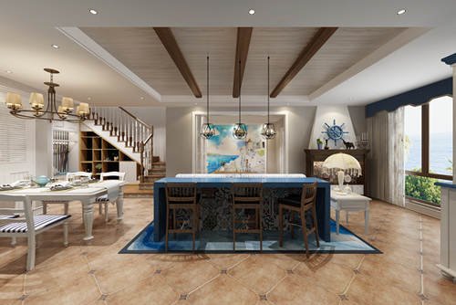 泉州市中駿&middot;麗景府地中海風(fēng)格復(fù)式裝修案例