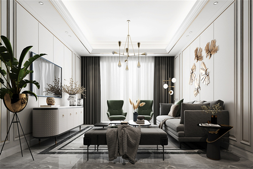 遂寧市雙發(fā)&middot;康城華府輕奢風(fēng)格三居室裝修案例