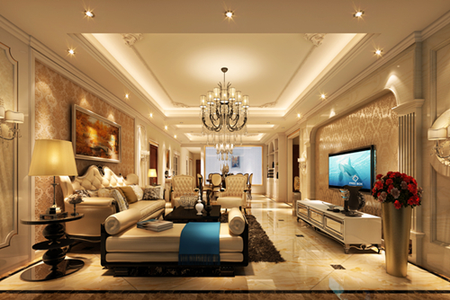 佛山市中交&middot;瀧灣云城歐式風(fēng)格三居室裝修案例