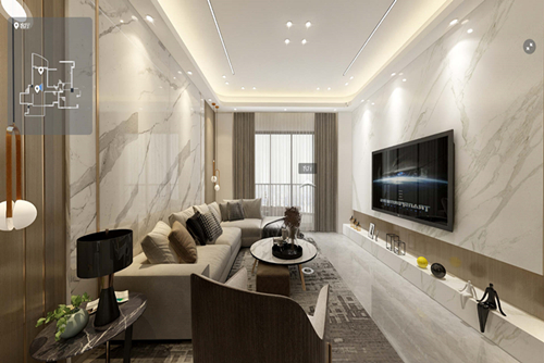 廣州市中?；骋继?hào)輕奢風(fēng)格四居室裝修案例