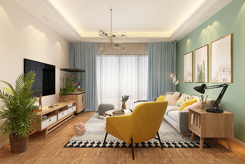 廣州市福今路小區(qū)北歐風格四居室裝修案例