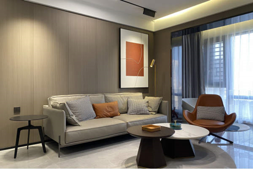 ?？谑姓\(chéng)方創(chuàng)世紀(jì)廣場(chǎng)輕奢風(fēng)格三居室裝修案例