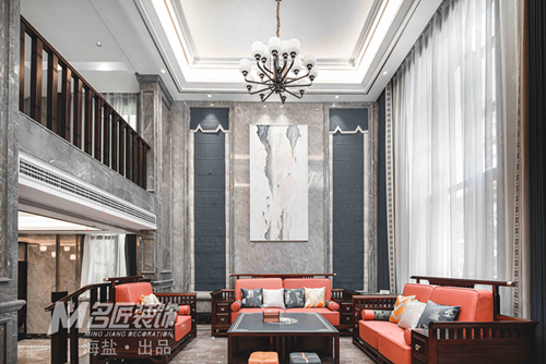 嘉興市東鼎名人府邸新中式風(fēng)格別墅裝修案例