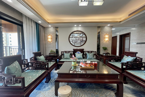 江門市半山別墅公寓新中式風(fēng)格四居室裝修案例