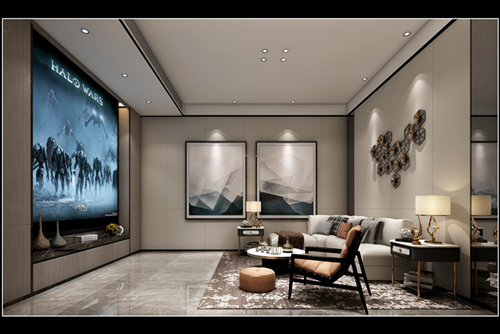 ?？谑心蠂崴钩莿e墅現(xiàn)代風(fēng)格平層裝修案例