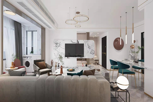 三明市濱江新城現(xiàn)代風(fēng)格三居室裝修案例