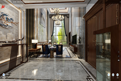 廣州市廣州亞運城新中式風格復式裝修案例