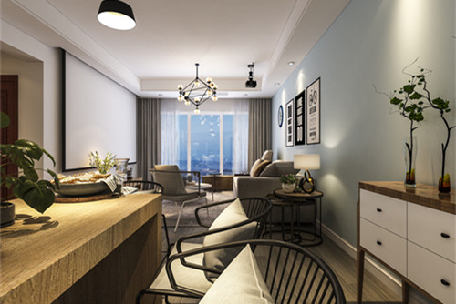 中山市遠(yuǎn)洋啟宸北歐風(fēng)格三居室裝修案例