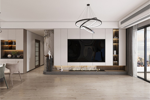 中山市雍泉度假山莊輕奢風(fēng)格四居室裝修案例