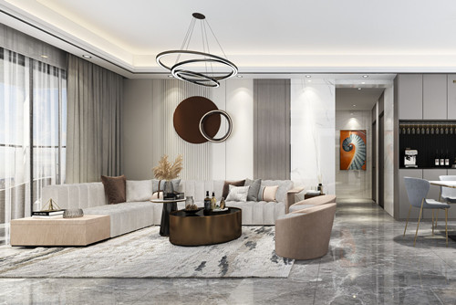 中山市裕龍君匯輕奢風(fēng)格三居室裝修案例