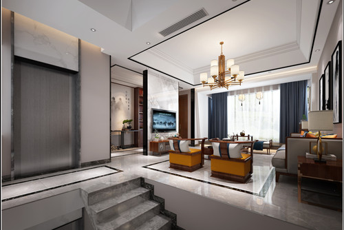 中山市華發(fā)觀山水別墅新中式風(fēng)格別墅裝修案例