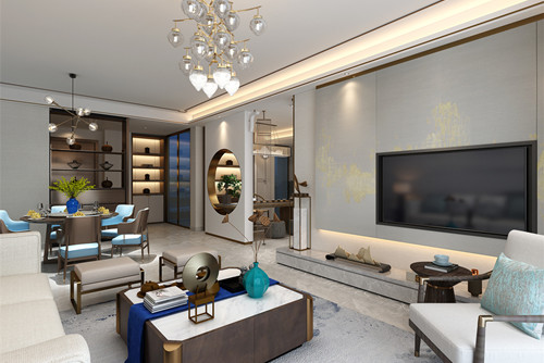 中山市裕龍君匯新中式風(fēng)格四居室裝修案例